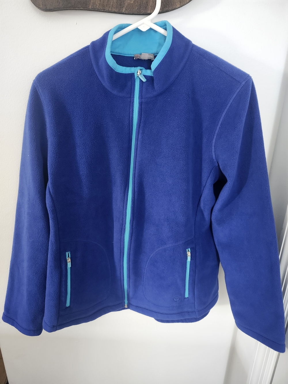 Talbots Girls Royal Blue Fleece Jacket with Aqua Trim